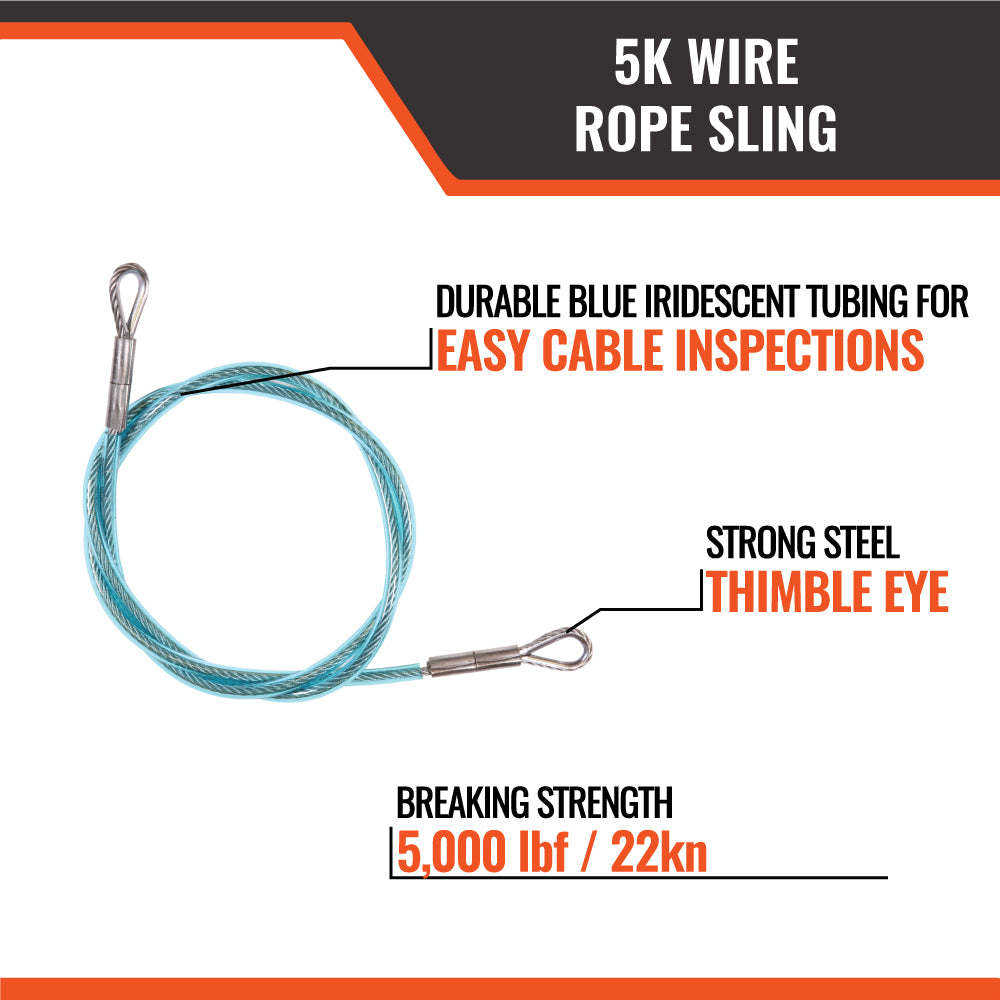 5K Wire Rope Sling 6Ft