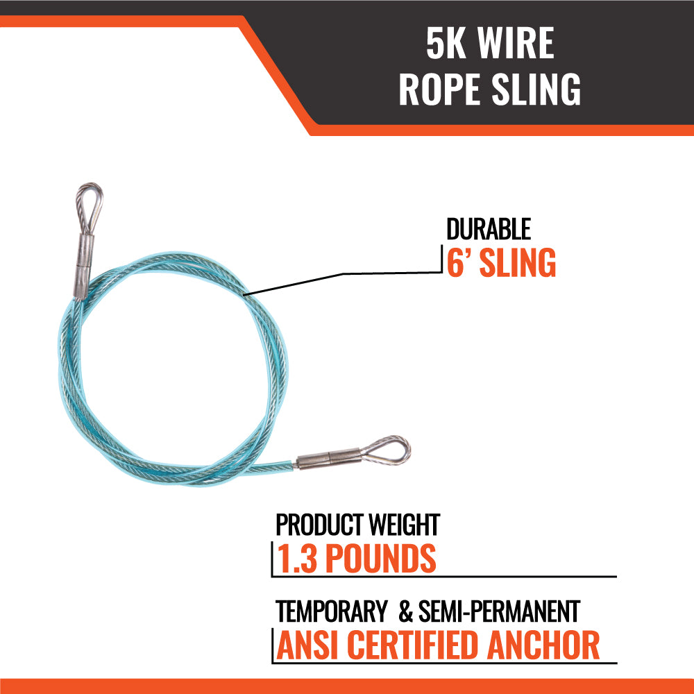 5K Wire Rope Sling 6Ft