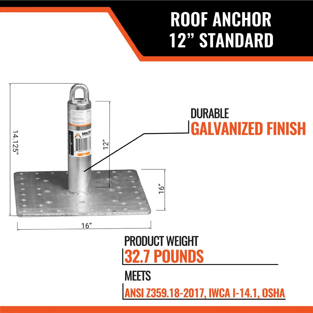 Roof Anchor Standard 12" or 18"