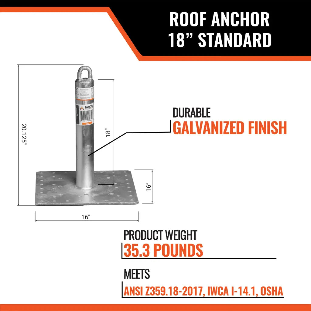 Roof Anchor Standard 12" or 18"