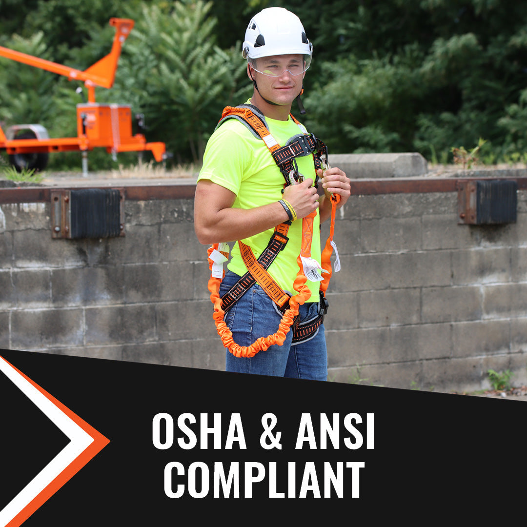 4.5' - 6’ DOUBLE LEG STRETCH INTERNAL SHOCK ABSORBING LANYARD WITH 3 STEEL SNAP HOOKS