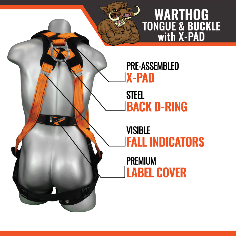 WARTHOG® TONGUE AND BUCKLE FULL-BODY HARNESS (WITH X-PAD)