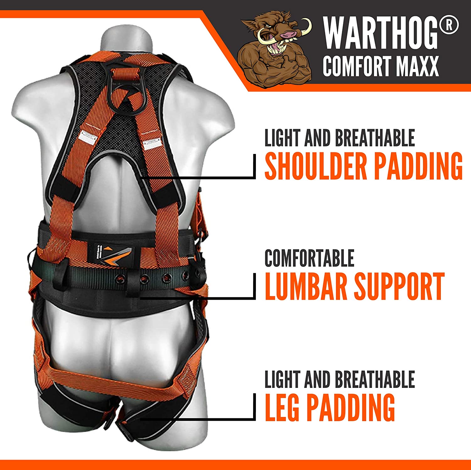 WARTHOG® COMFORT MAXX BELTED SIDE D-RING HARNESS (4 Pack)