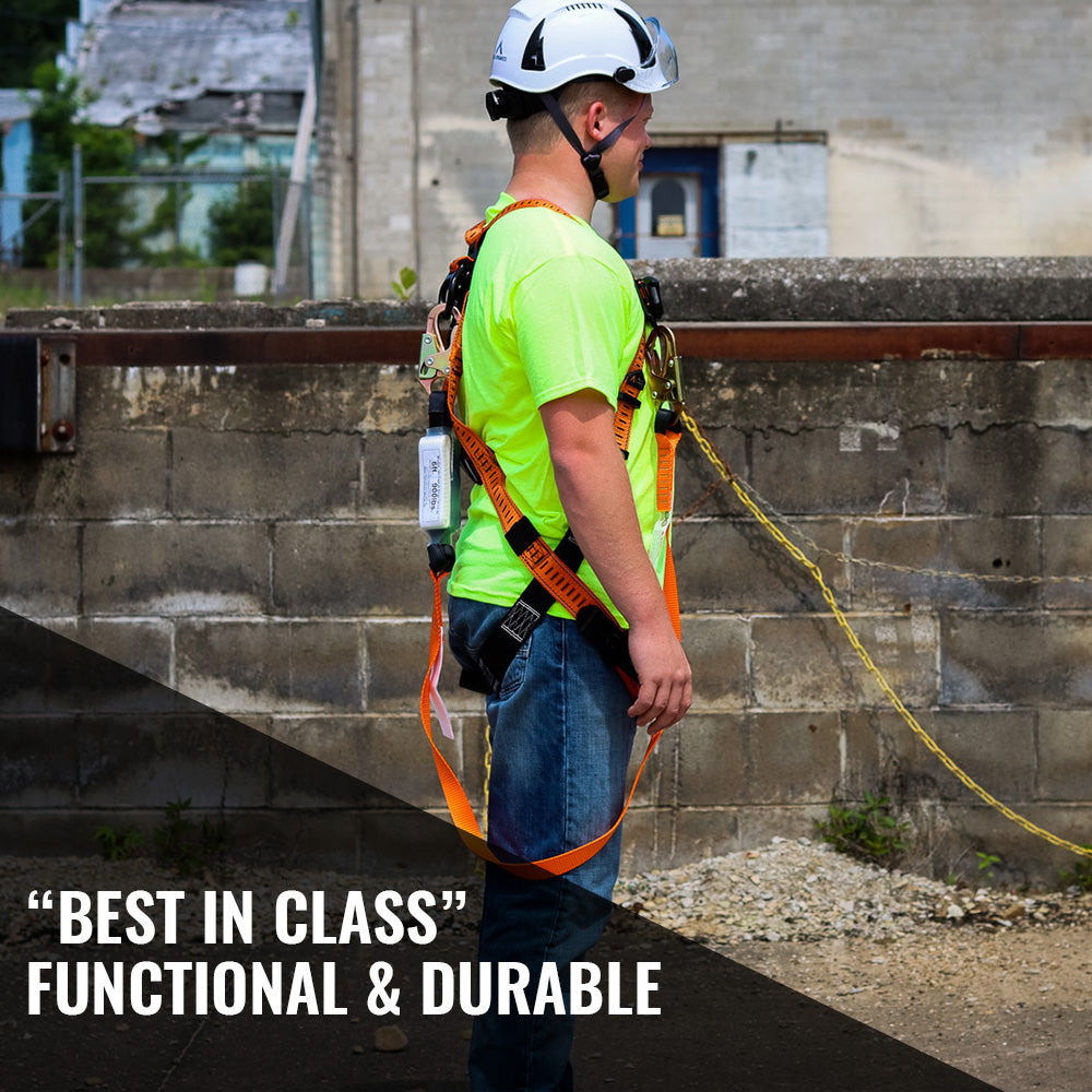 6’ SINGLE LEG EXTERNAL SHOCK ABSORBING LANYARD W/ 2 STEEL SNAP HOOKS