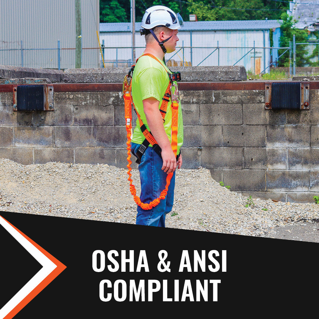 6’ SINGLE LEG INTERNAL SHOCK ABSORBING LANYARD WITH 2 STEEL SNAP HOOKS