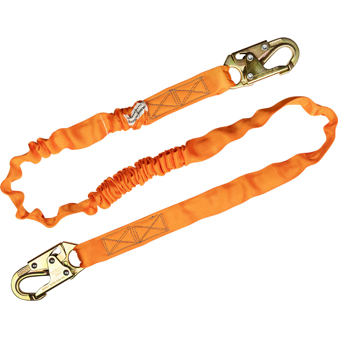 6’ SINGLE LEG INTERNAL SHOCK ABSORBING LANYARD WITH 2 STEEL SNAP HOOKS