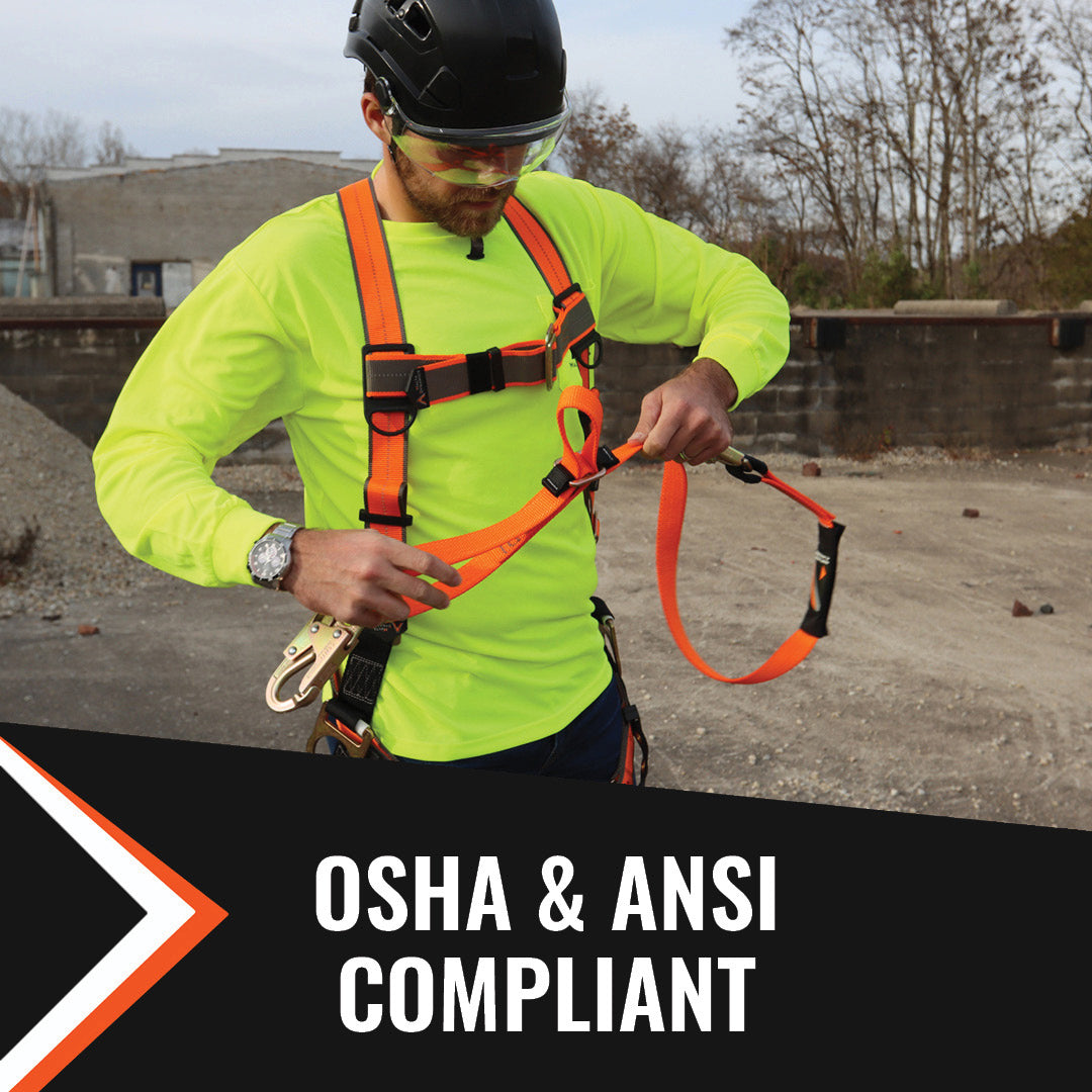 4' - 6' ADJUSTABLE RESTRAINT LANYARD WITH 2 STEEL SNAP HOOKS