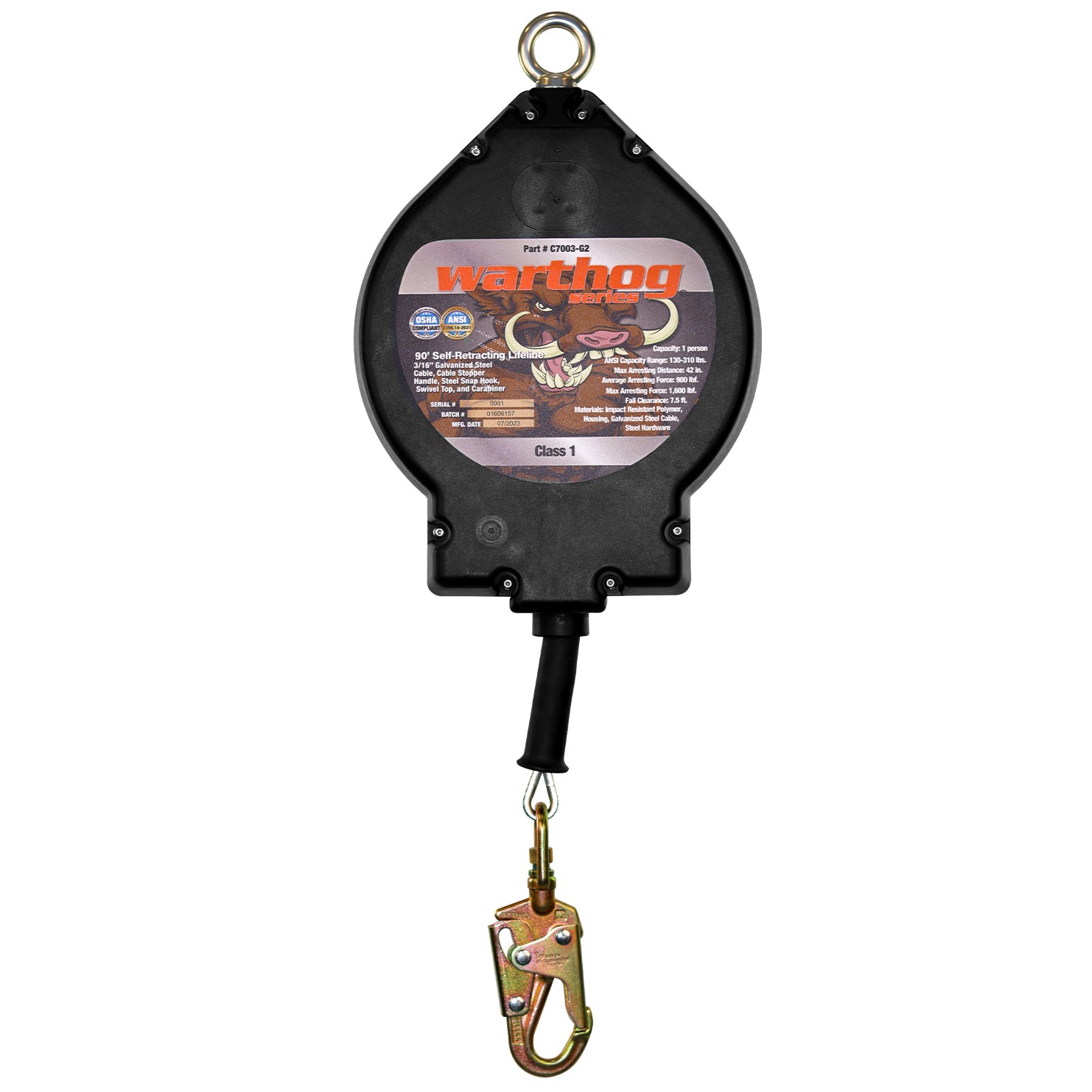 WARTHOG® SRL W/ SNAP HOOK, CLASS 1