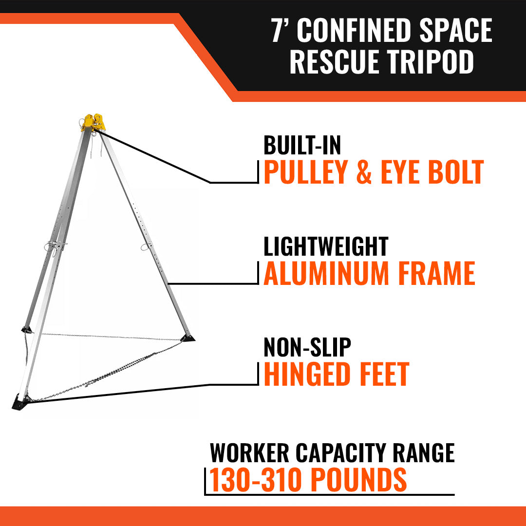 7' Confined Space Rescue Tripod