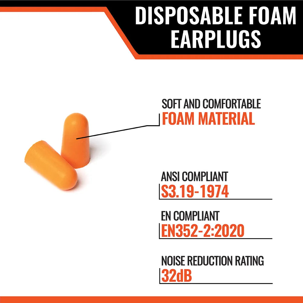 Disposable Earplugs (200 PACK)