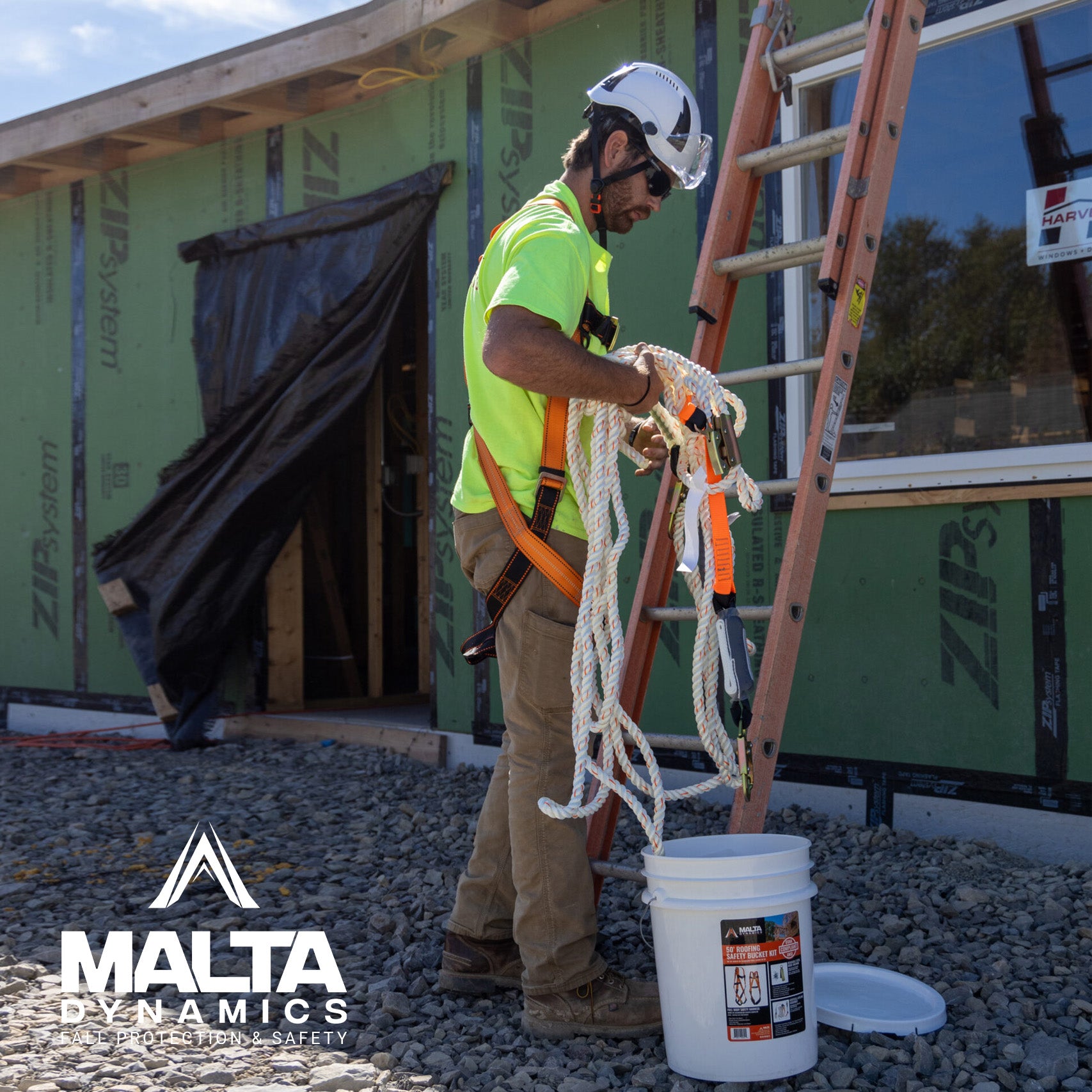 50' Roofer's Safety Bucket Kit