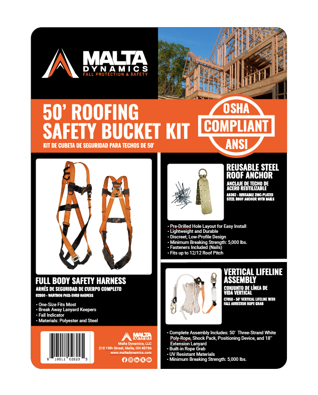 50' Roofer's Safety Bucket Kit