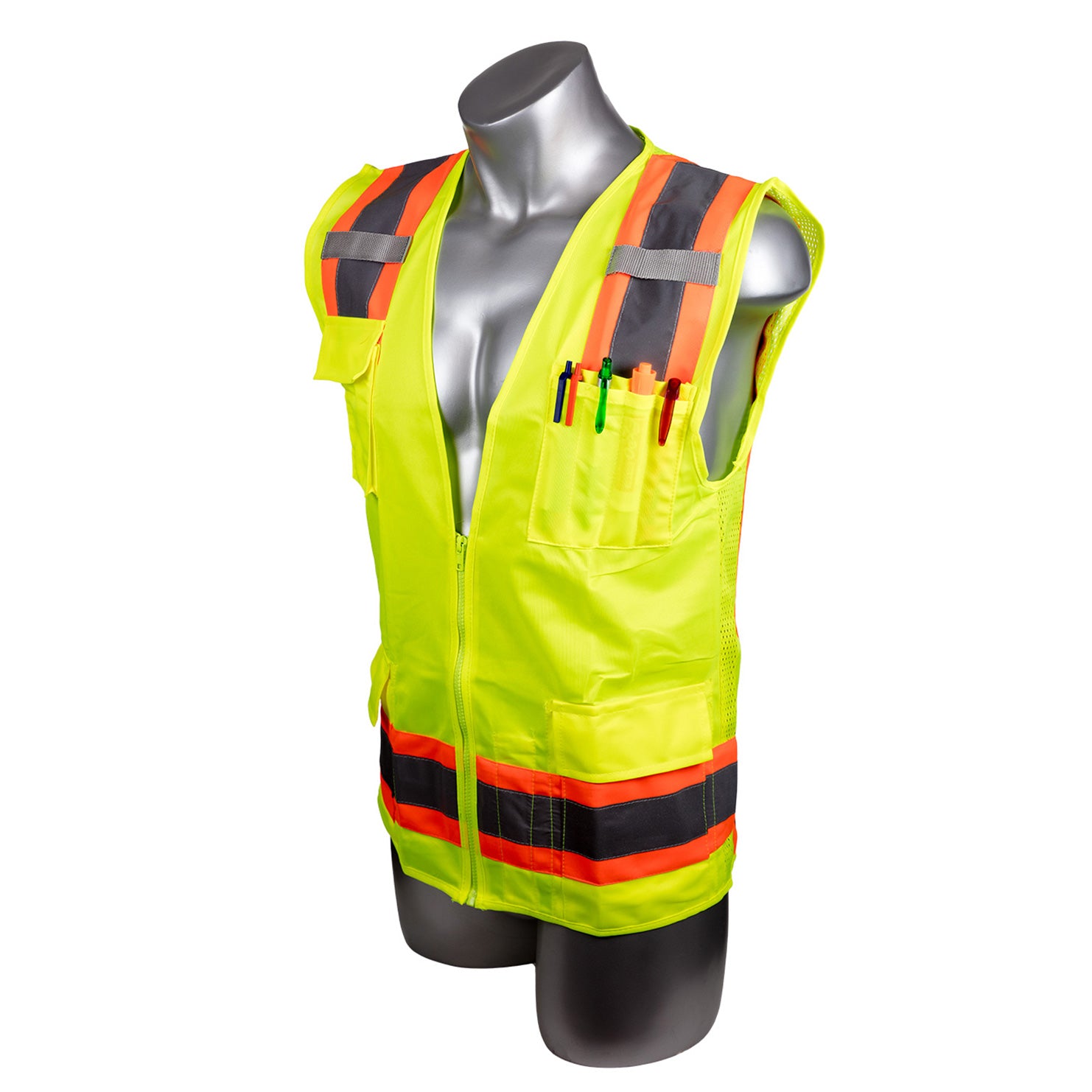 High Visibility Yellow Safety Surveyor Vest