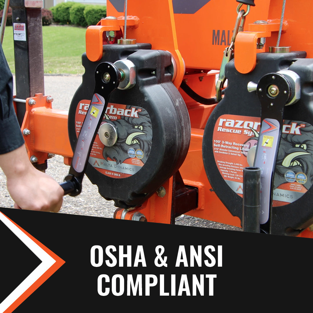 90’ Razorback 3-Way Recovery SRL With Snap Hook, Class SRL-R