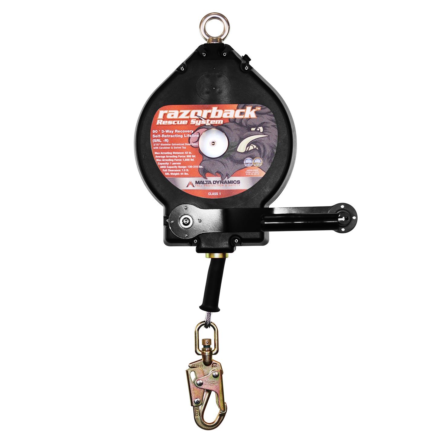 90’ Razorback 3-Way Recovery SRL With Snap Hook, Class SRL-R