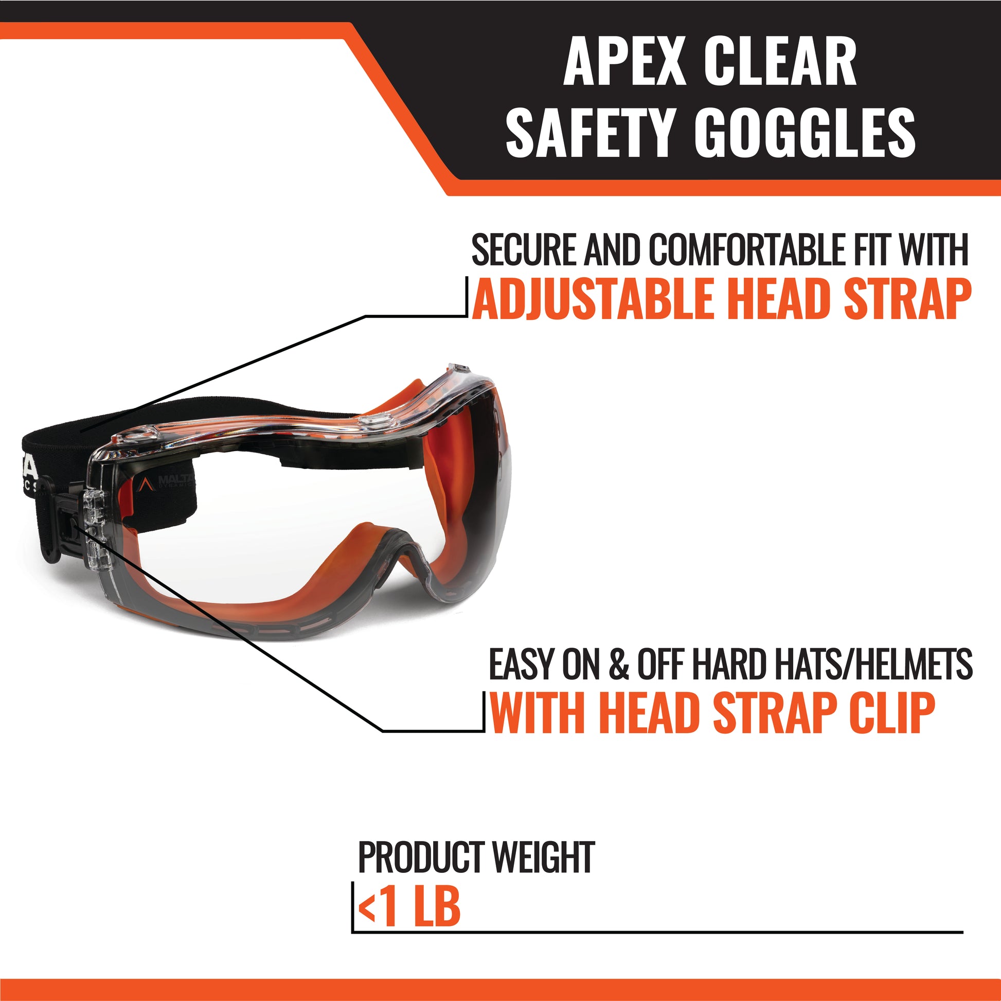 over the glass safety goggles APEX Safety Goggles