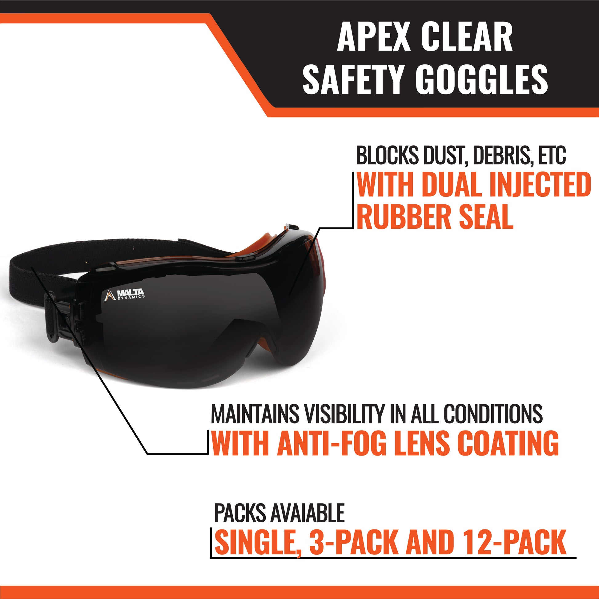 dust safety goggles APEX Safety Goggles