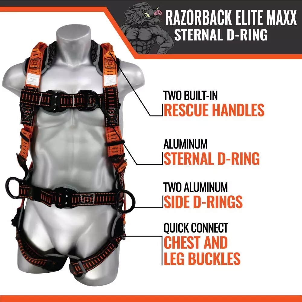 Razorback Elite Maxx Sternal D-Ring Harness