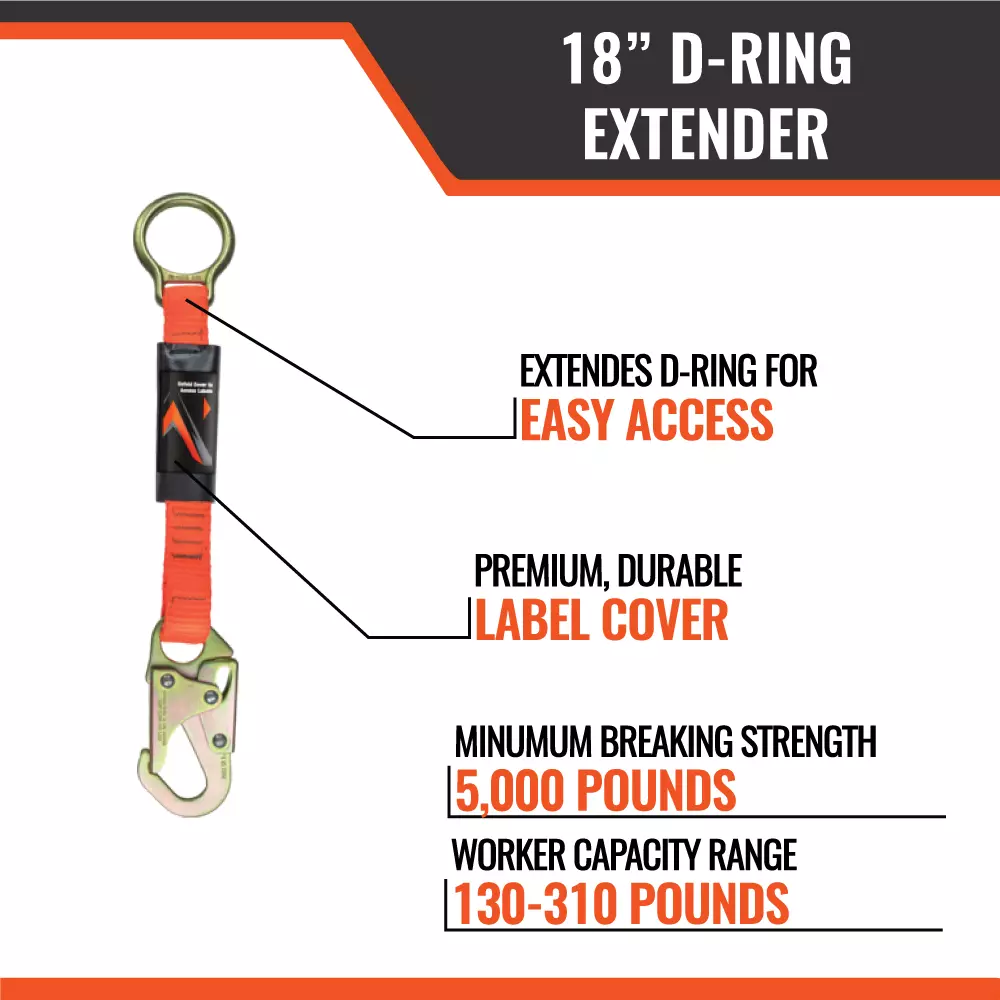 D-Ring Extender w/ Top Loop or Double Lock Hook