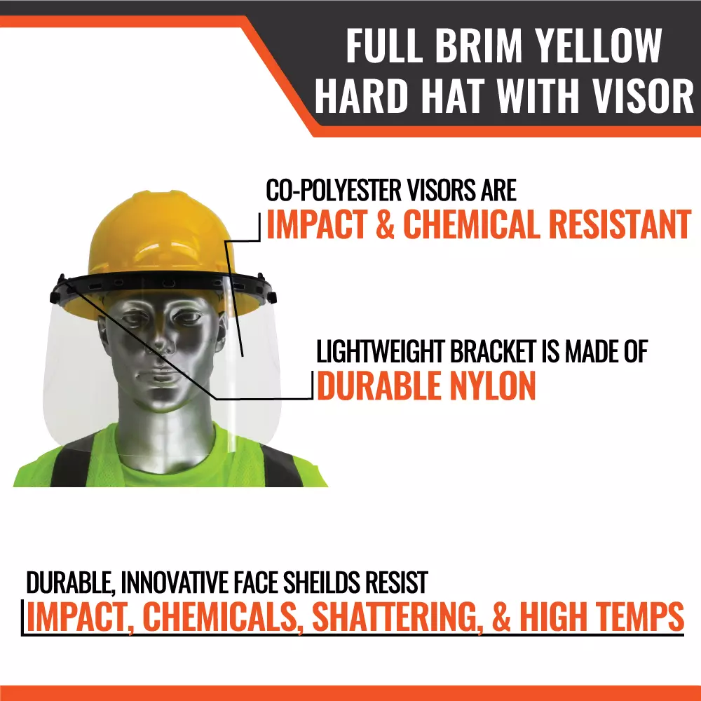 Hi-Vis V869 FB Y Yellow Full Brim Hard Hat Cover