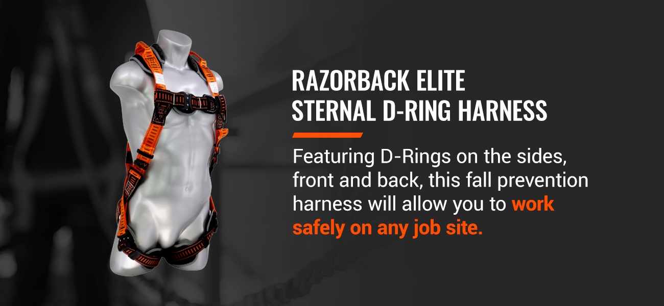 razorback elite sternal d ring harness