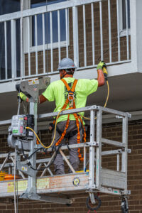 construction worker with fall protection image