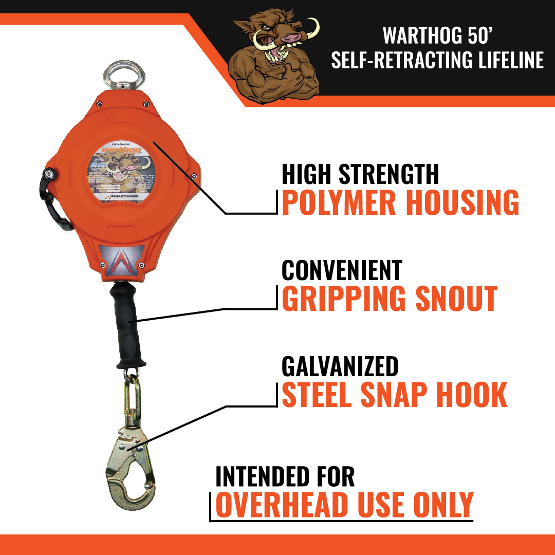 50' WARTHOG® SRL W/ SNAP HOOK, CLASS 1 - Image 4