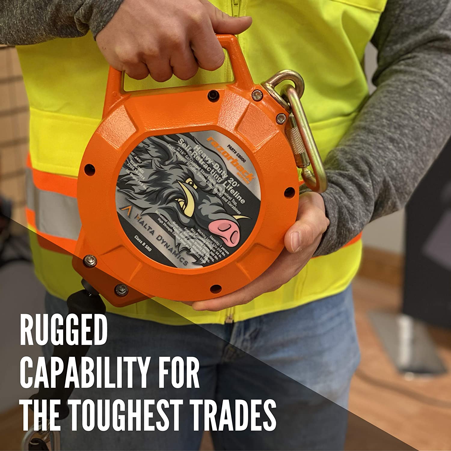 RAZORBACK HEAVY-DUTY 20' SELF-RETRACTING LIFELINE - Image 7