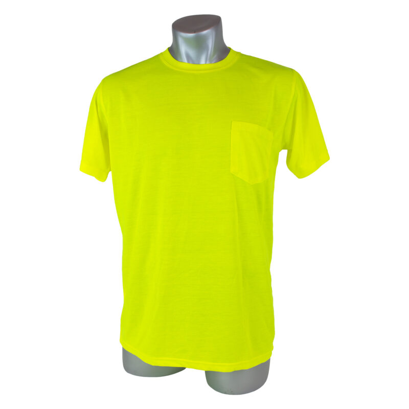 HIGH VISIBILITY YELLOW SAFETY SHORT SLEEVE SHIRT - Image 3