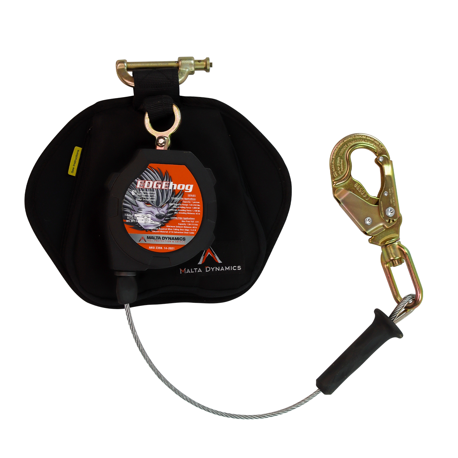 6’ EDGEHOG SRL W/SNAP HOOK, CLASS 2-P