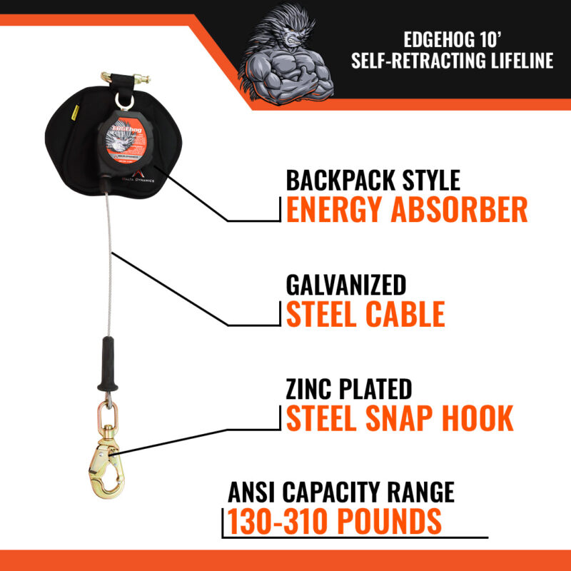 10' EDGEHOG SRL W/ SNAP HOOK, CLASS 2-P - Image 8