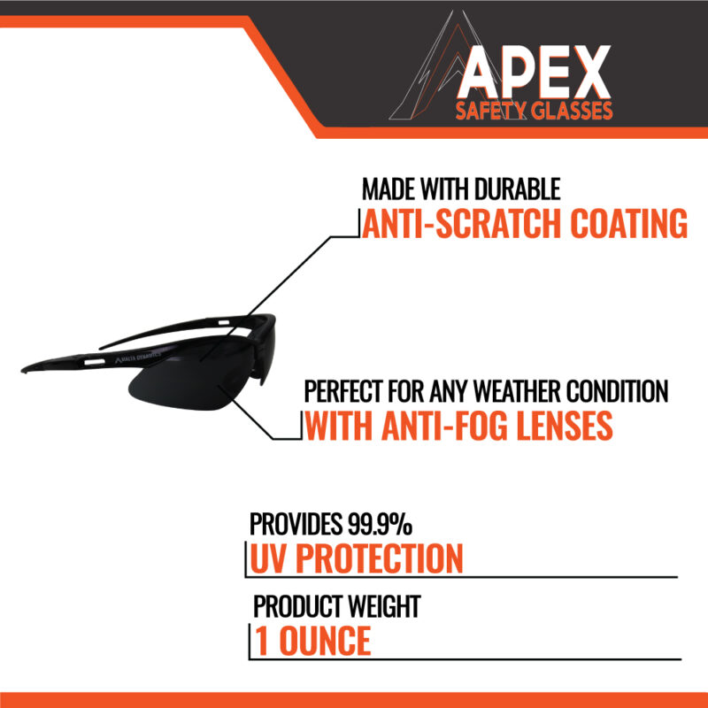 APEX Tinted Safety Glasses - Image 4