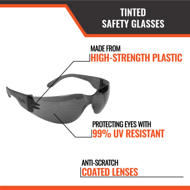 TINTED SAFETY GLASSES (12 PACK) - Image 2