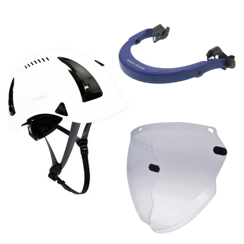 White APEX Type 2 Safety Helmet with Face Shield - Image 10