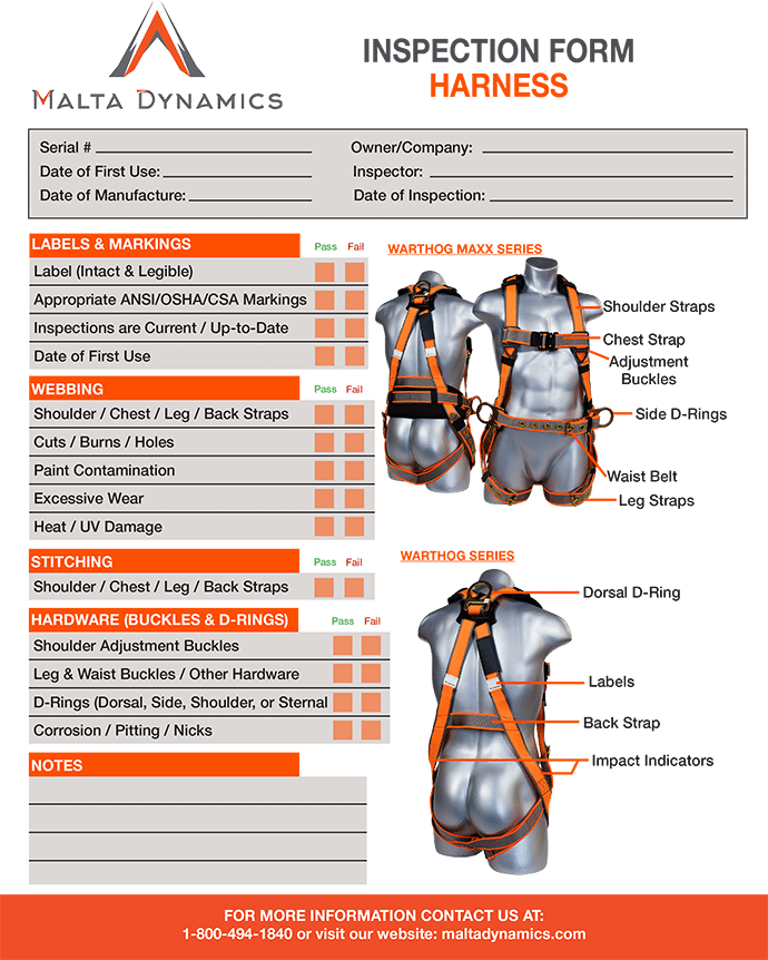 Harness And Lanyard Inspection Form 